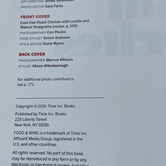 FOOD & WINE Hard cover Book. STAFF FAVORITES Issue - Picture 5 of 5